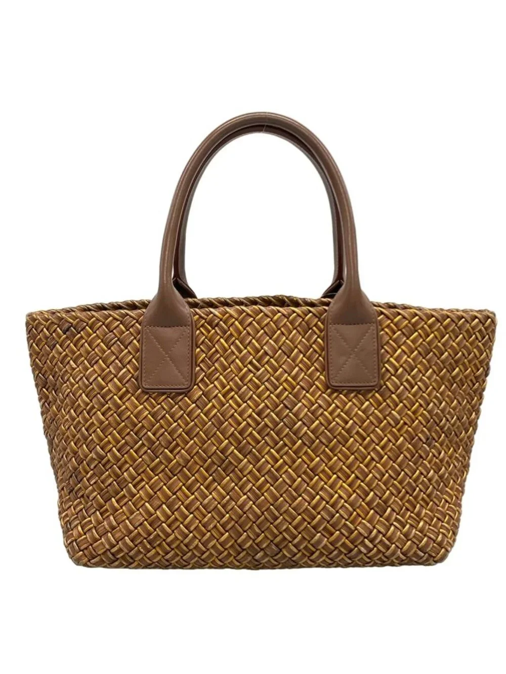 Bottega Veneta Tote Cabas PM Brown Gold Limited Edition Leather